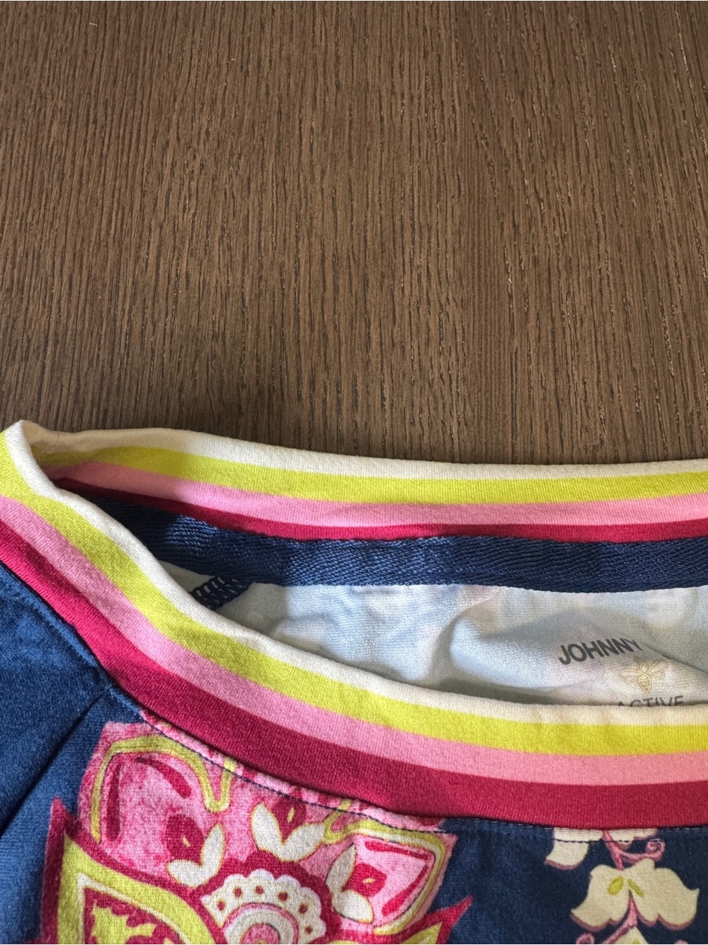 Johnny Was Active Floral Performance Long Sleeve Top Blue Pink Relaxed Size L - Picture 4 of 13